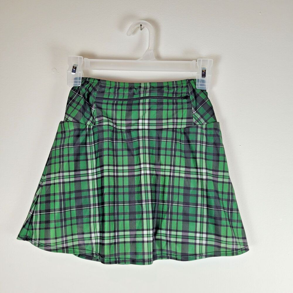 Sparkle Skirts Bolder XS Green Plaid Running Tennis Golf Pickleball Skirt Skort
